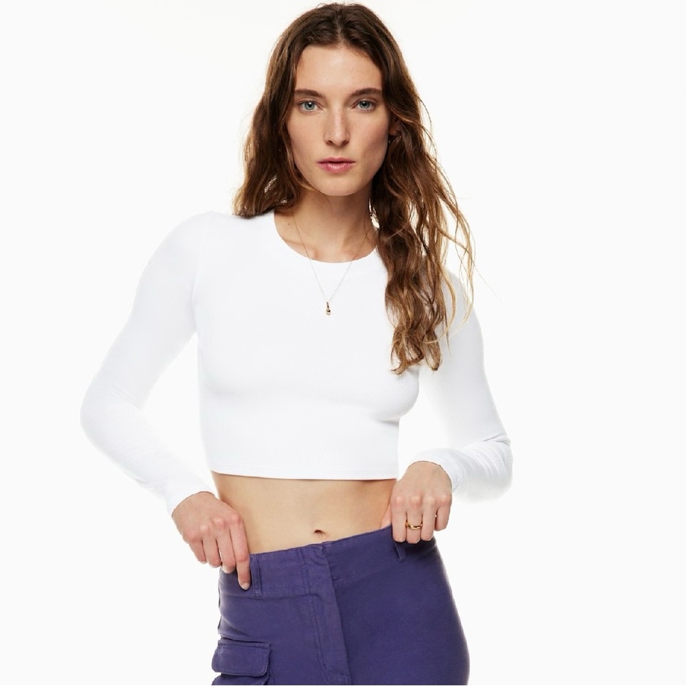 Wilfred Free Go-To Cropped‎ White Long Sleeves Top